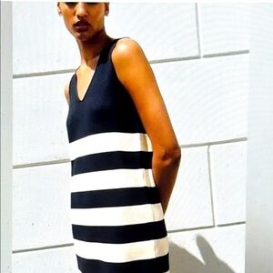 DARLING ZARA NAVY BLUE and White Striped Dress…NWOT